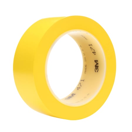 3M Vinyl Tape, 5.2 Mil, 2"x36 yds., Yellow, PK24 T967471Y